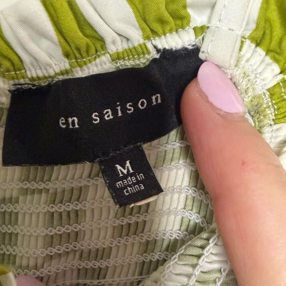En Saison Gingham Smocked Tiered Midi Dress Summer - Medium - Picture 4 of 8